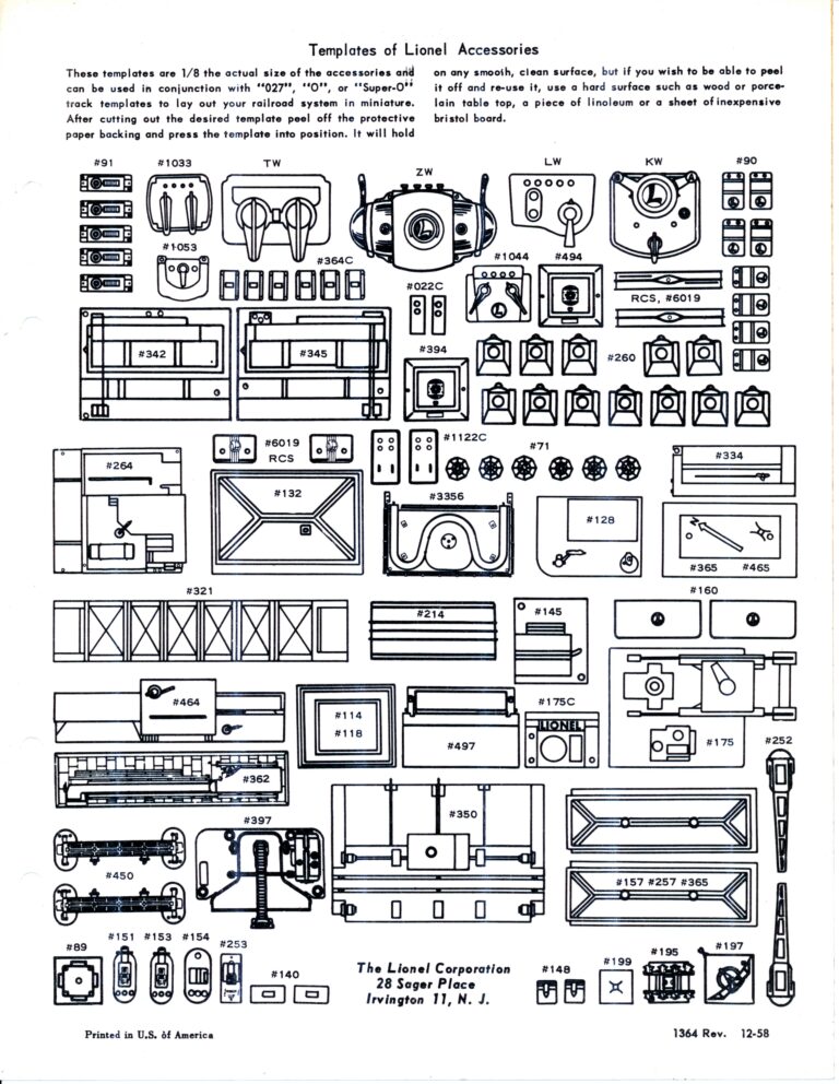 Model Train Accessory Sample POSTWAR, TRACK TEMPLATES & PRINTING KITS – WELCOME TO CORNUCOPIA OF TOY ...