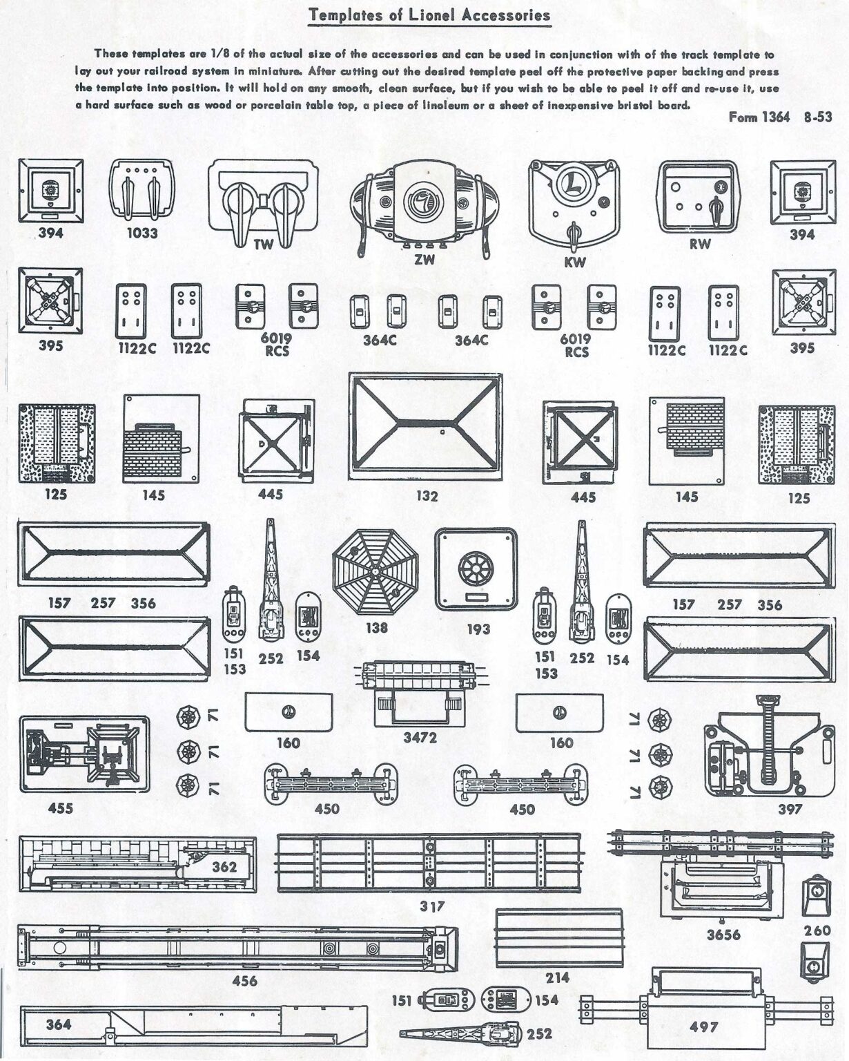 Model Train Accessory Sample POSTWAR, TRACK TEMPLATES & PRINTING KITS – WELCOME TO CORNUCOPIA OF TOY ...